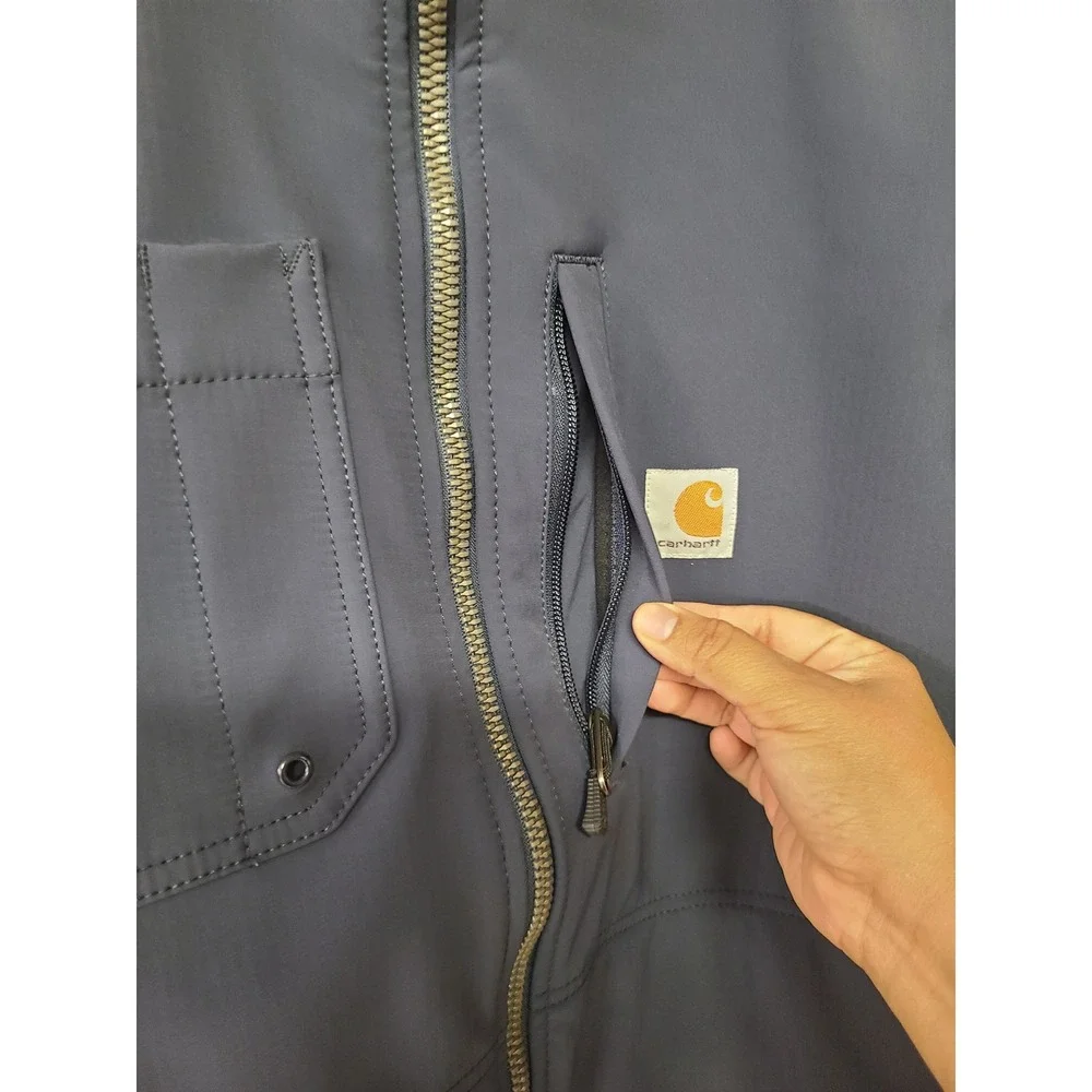 Carhartt Crowley Softshell Jacket Mens XL Navy Blue Good Rain Defender 102703